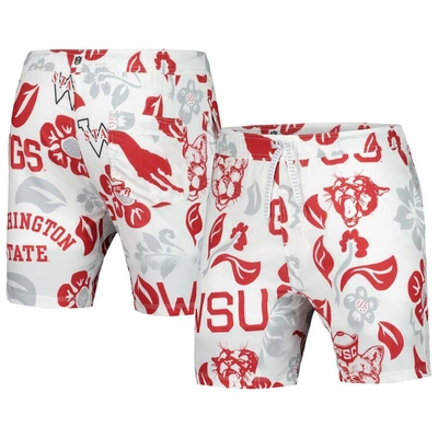 Shop Wes & Willy White Washington State Cougars Vault Tech Swimming Trunks