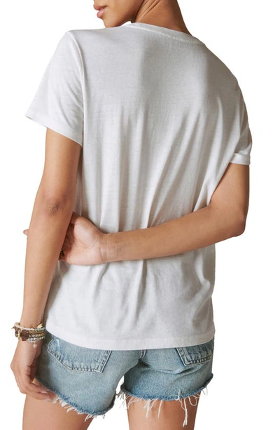 Shop Lucky Brand Flag Leaf Graphic T-shirt In White Sand