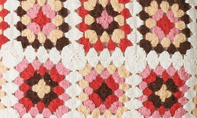 Shop Lucky Brand Crochet Square Minidress In Pink Granny Square