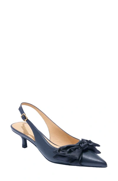 Shop Jack Rogers Debra Pointed Toe Kitten Heel Slingback Pump In Midnight