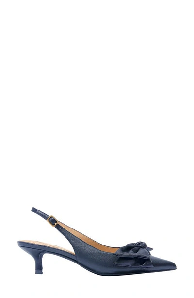 Shop Jack Rogers Debra Pointed Toe Kitten Heel Slingback Pump In Midnight