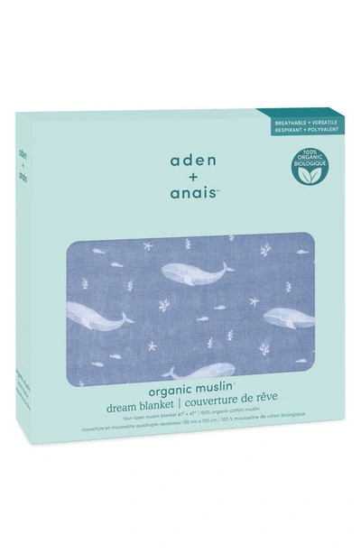 Shop Aden + Anais Dream Organic Cotton Muslin Blanket In Oceanic Blue
