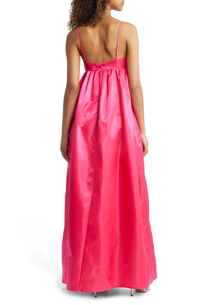 Shop Lulus Flirting With Fab Satin Babydoll Gown In Pink