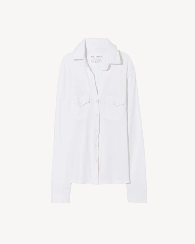 Shop Nili Lotan Liam Shirt In White
