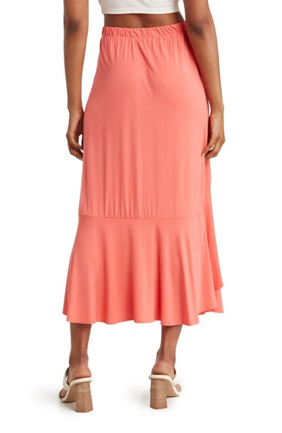 Go Couture Faux Wrap Midi Skirt In Crystal Rose