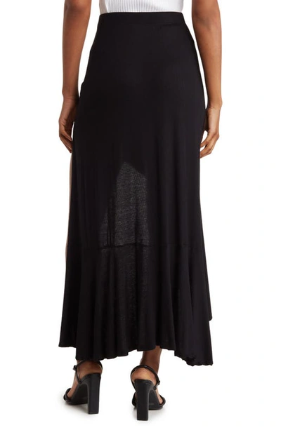 Go Couture Ruffle Side High-low Skirt In Black