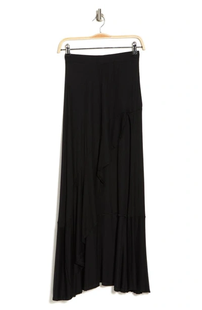 Go Couture Ruffle Side High-low Skirt In Black