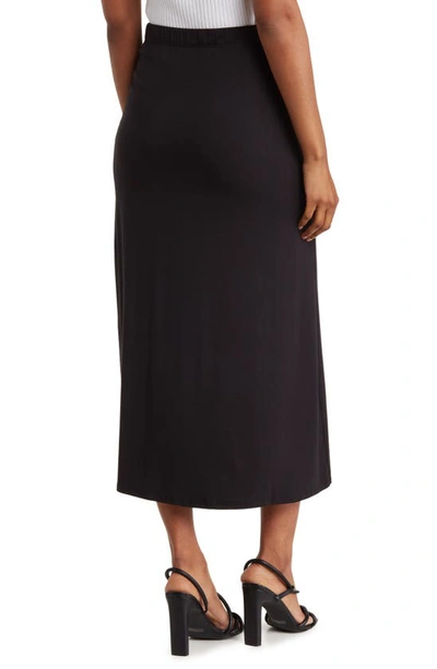 Go Couture Side Slit Maxi Skirt In Black