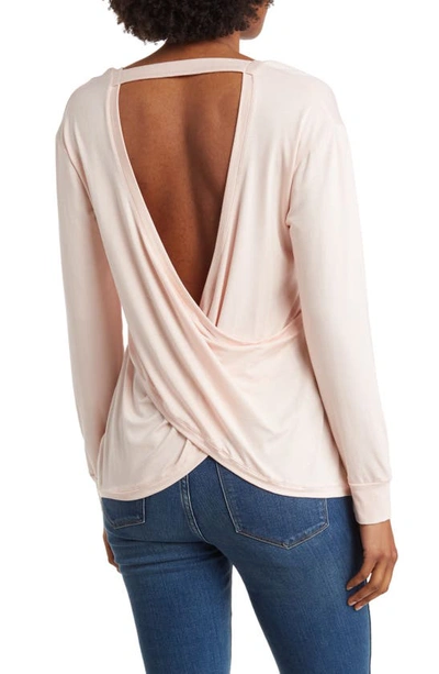 Shop Go Couture V-neck Back Cutout Top In Crystal Rose