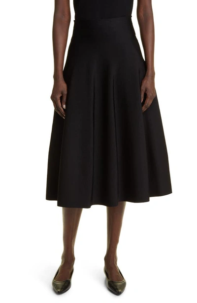 Shop The Row Cindy A-line Midi Skirt In Black