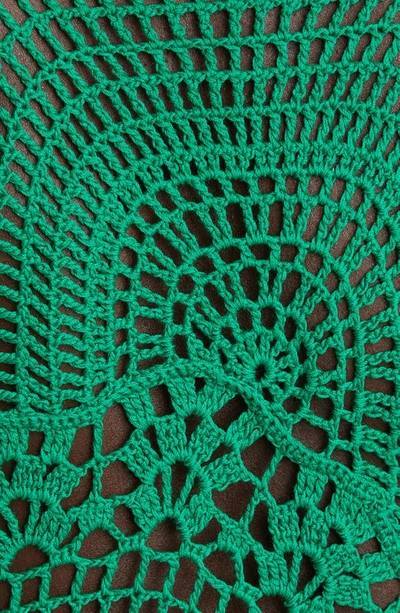 Shop The Row Christa Asymmetric Crochet Top In Green / White