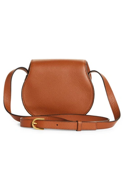 Shop Chloé Small Marcie Leather Crossbody Bag In Tan