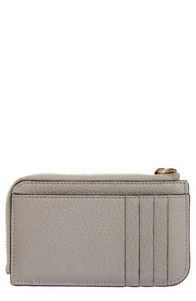 Chloé Alphabet Zip Leather Card Holder In Cashmere Grey