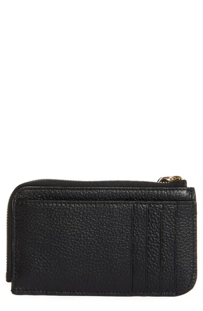 Shop Chloé Alphabet Zip Leather Card Holder In Black