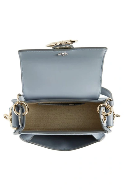 Shop Chloé Small Tess Leather Crossbody Bag In Storm Blue 41a