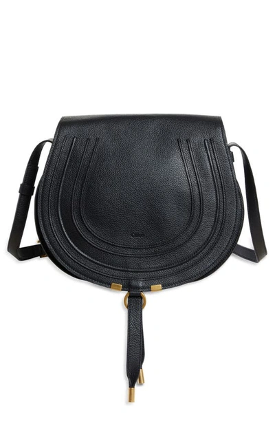 Shop Chloé Medium Marcie Leather Crossbody Bag In Black