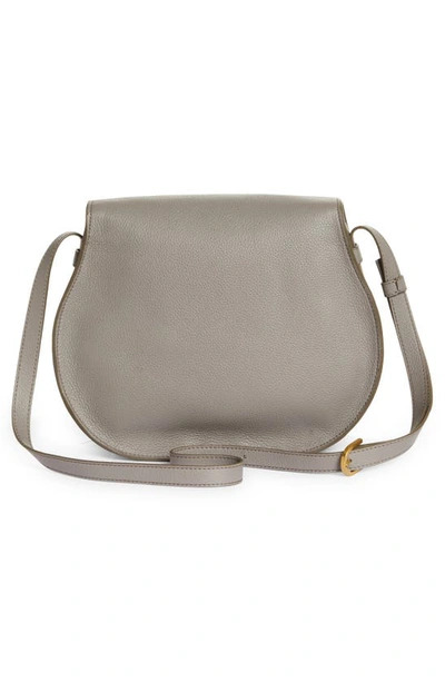 Shop Chloé Medium Marcie Leather Crossbody Bag In Cashmere Grey