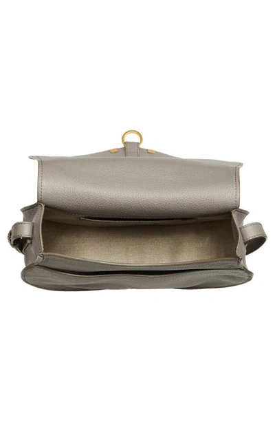 Shop Chloé Medium Marcie Leather Crossbody Bag In Cashmere Grey