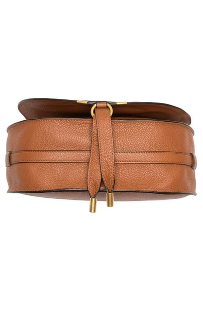 Shop Chloé Medium Marcie Leather Crossbody Bag In Tan