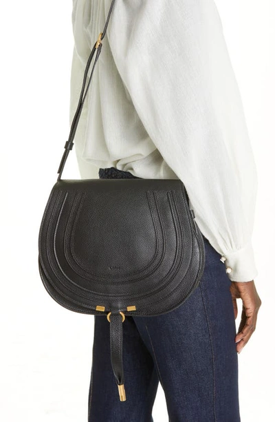 Chloé Marcie Medium Leather Tote In Black