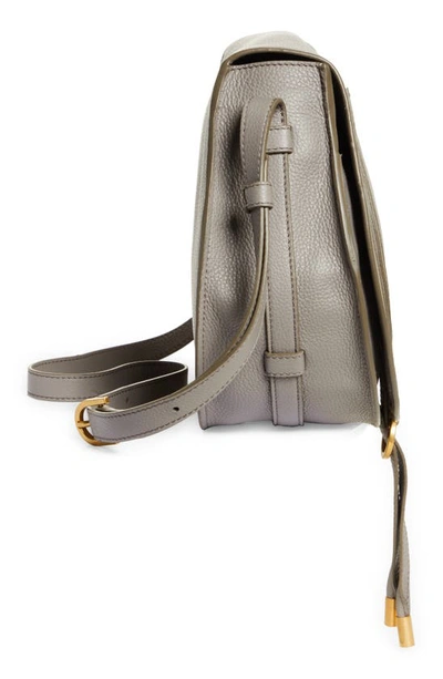 Shop Chloé Medium Marcie Leather Crossbody Bag In Cashmere Grey