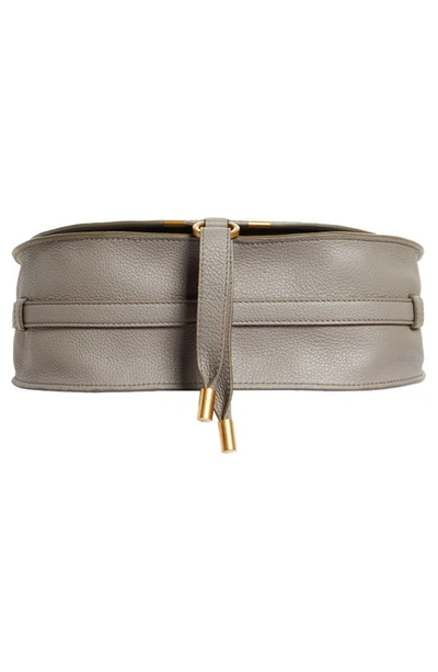 Shop Chloé Medium Marcie Leather Crossbody Bag In Cashmere Grey