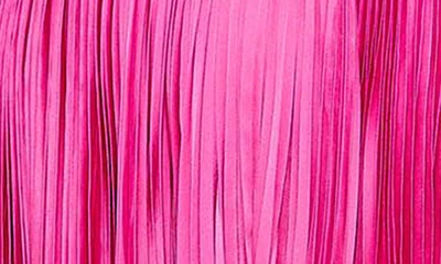 Shop Fabulouss By Mac Duggal Rosette One-shoulder Pleated Gown In Hot Pink