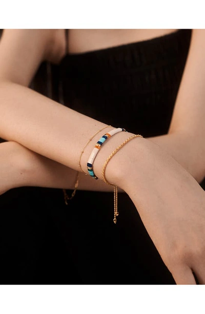 Shop Monica Vinader Delphi Jasper Friendship Bracelet In 18ct Gold Vermeil/ Ss