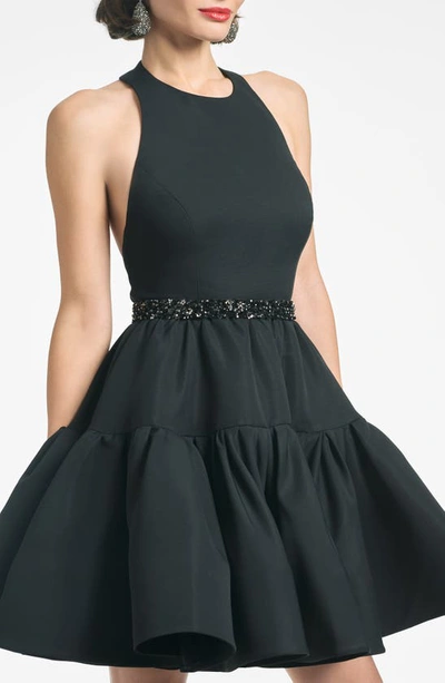 Shop Sachin & Babi Trina Belted Halter Fit & Flare Dress In Black