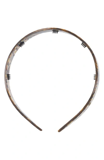 Alexandre De Paris Marble Pattern Headband In Onyx