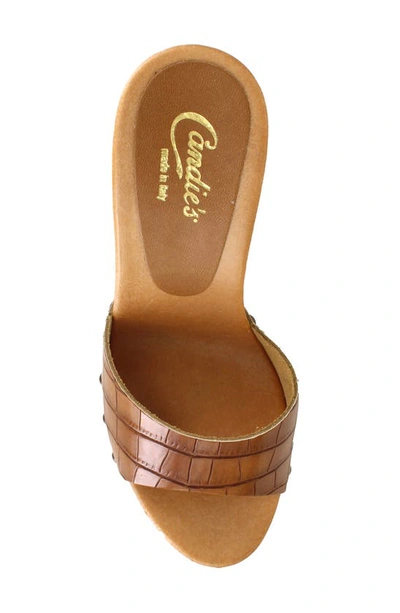 Shop Candies Candie's Antonella Slide Sandal In Tan Croco