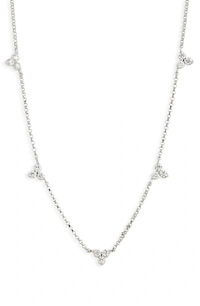 Shop Roberto Coin Diamonds By The Inch Station Necklace In Wg