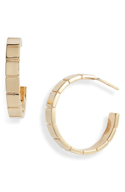 Shop Jennifer Zeuner Ricki Hoop Earrings In 14k Yellow Gold Plated Silver