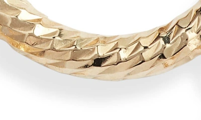 Shop Jennifer Zeuner Helmut Chain Huggie Hoop Earrings In 14k Yellow Gold Plated Silver