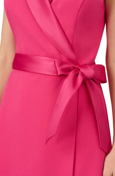 Shop Adrianna Papell Tuxedo Sleeveless Faux Wrap Dress In Cabaret Pink