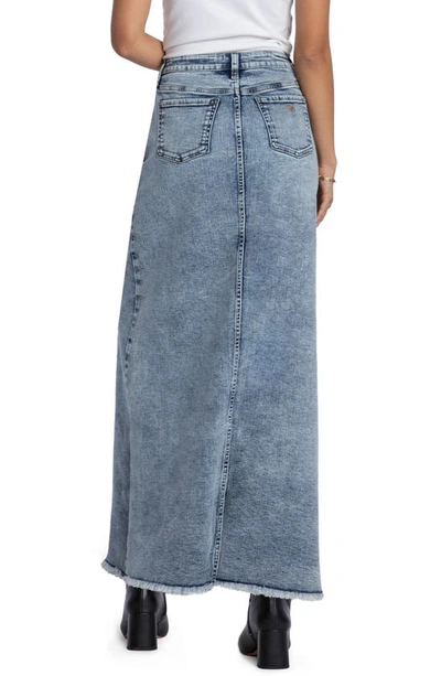 Shop Wash Lab Denim The Lowdown Denim Maxi Skirt In Stone Blue