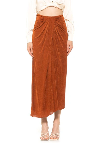 Shop Alexia Admor Jeanette Midi Skirt In Camel