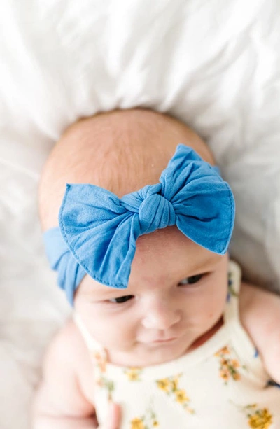 Shop Baby Bling Knotted Bow Headband In Denim