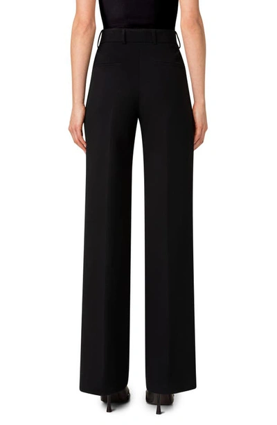 Akris Punto Chio Stretch Wool Crepe Straight Leg Pants In 009 Black