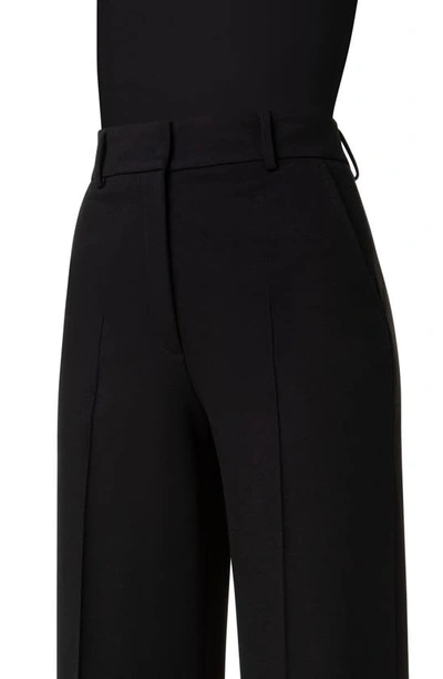 Akris Punto Chio Stretch Wool Crepe Straight Leg Pants In 009 Black