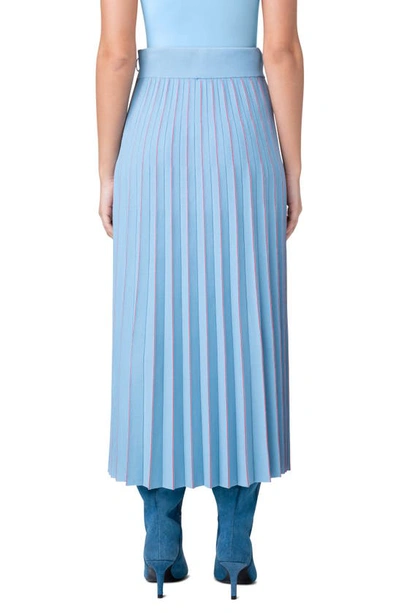 Akris Punto Midi Skirt Viscose Blend Stripe Int In Sky-red