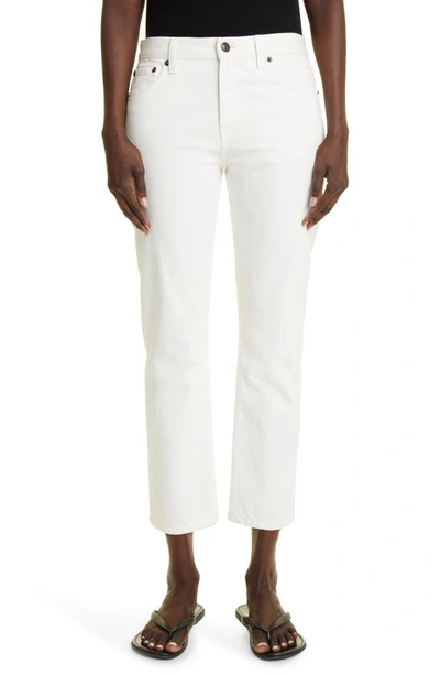 Shop The Row Goldin Ankle Slim Straight Leg Jeans In White