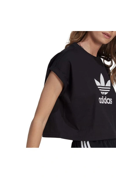 Shop Adidas Originals Lifestyle Trefoil Cotton Graphic T-shirt In Black