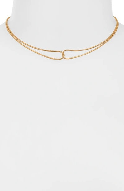 Shop Jennifer Zeuner Tomi Intertwined Chain Necklace In Gold Vermeil