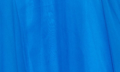 Shop Fabulouss By Mac Duggal Ruflfe Flutter Sleeve Chiffon Faux Wrap Gown In Ocean Blue