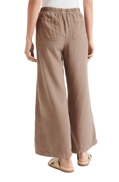 Shop Splendid Angie Lyocell & Linen Palazzo Pants In Ash Brown