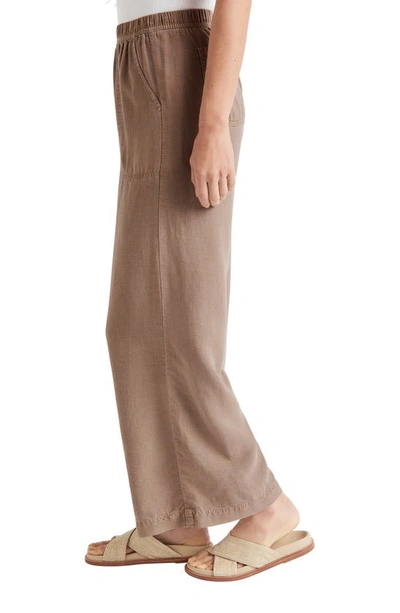 Shop Splendid Angie Lyocell & Linen Palazzo Pants In Ash Brown