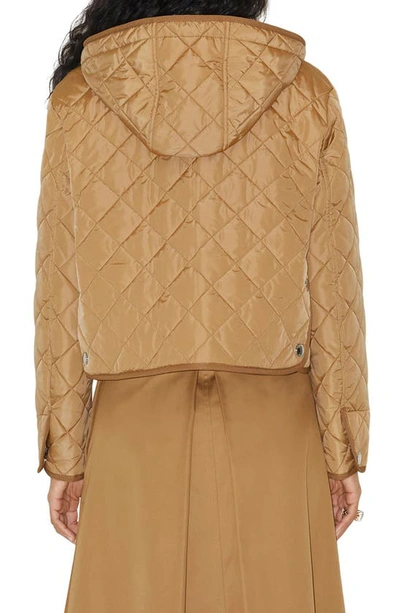 Shop Burberry Humbie Diamond Quilted Nylon Hooded Jacket In Archive Beige