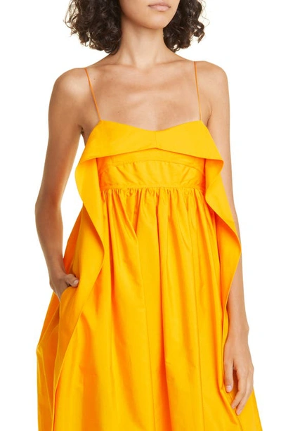 Shop Cecilie Bahnsen Susa Organic Cotton Midi Dress In Tangerine