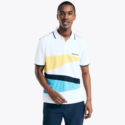 Shop Nautica Mens Navtech Sustainably Crafted Classic Fit Diagonal Polo In White